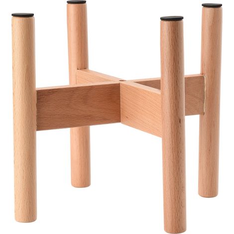 Support en bois pour plantes, 20cm hauteur, 18cm diamètre intérieur, présentoir à pot de fleurs au sol, support floral robuste (1/5)