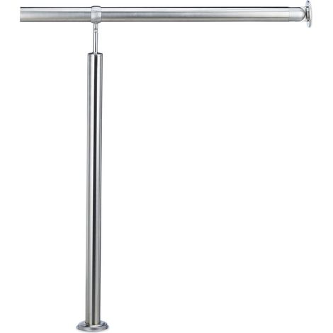 Ringhiera per scale corrimano interno esterno 150 x 80 cm robusto sicuro in acciaio inox spazzolato 130009438