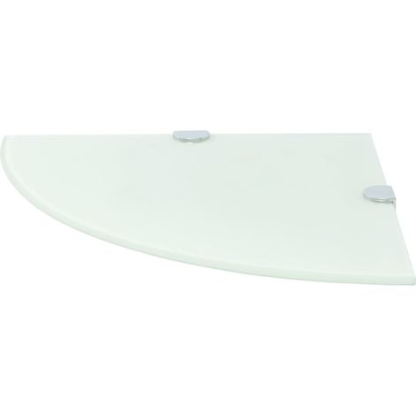 Maison Exclusive - Eckablage mit Verchromten Halterungen Glas Wei
