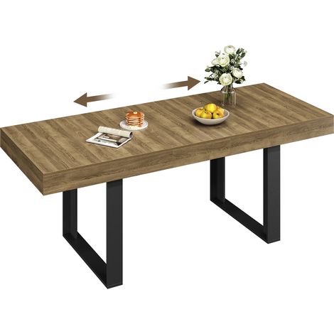 Yaheetech Tavolo da Pranzo Allungabile 160-200 cm per 6-8 Persone (1/5)