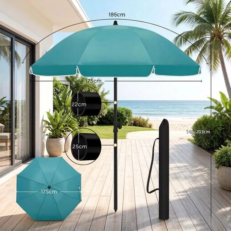 Parapluie de jardin teinté, ombrelle extérieure à hauteur réglable, parasol de plage fonctionnel (lot d'1 pièce) (1/5)