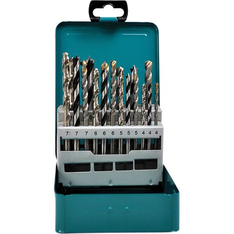 Makita D-47173 Multi-Tool Drill Set with Metal Storage Box – Multicolor, Includes Multiple Pieces