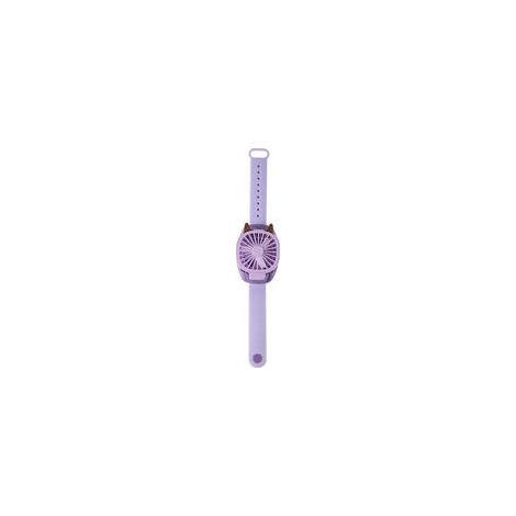 Mini-Ventilator in Uhrenform, USB-aufladbar, mit bunten Lichtern und 3 Geschwindigkeitsstufen, ideal für Kinder. Abnehmbarer Tischventilator mit bunten Lichtern. (1/5)