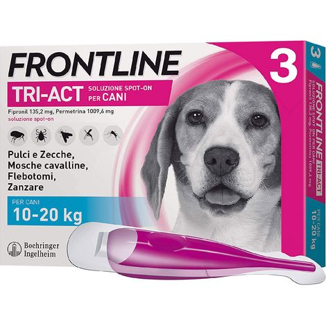 ANTIPARASSITARIO 'FRONTLINE TRI-ACT' cani 10/20 kg - 3 pipette ml 2 - FRONTLINE