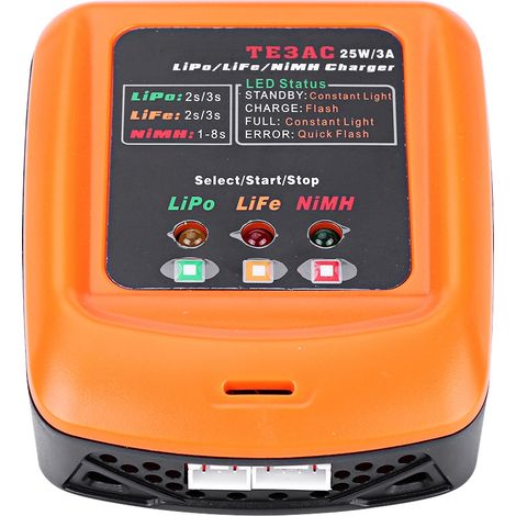 Chargeur équilibré RC 25 W 3 A pour batteries LiPo/LiFe 2S/3S et NiMH 1-8S (accessoire pour télécommande, États-Unis) (1/5)