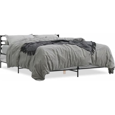 Maison Exclusive - Bettgestell Grau Sonoma 160x200 cm Holzwerksto