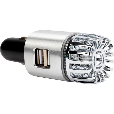 Auto Lufterfrischer mit zwei USB-Ports, ionisiert & reinigt die Luft, entfernt schlechte Gerüche, ideal für Allergiker + Raucher (Silver) (1/5)