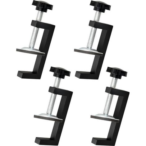 Kit de abrazaderas de 4 piezas, rango de sujeción de 10 a 57 mm, abrazadera en G ajustable, clip de fijación para carpintería, herramientas accesorias para abrazaderas de mesa, adecuado para asegurar  (1/5)