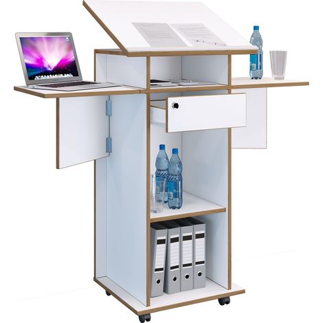 Rouleaux de console d'enceintes de bureau en bois Salia 107x60x44 - VCM (1/3)