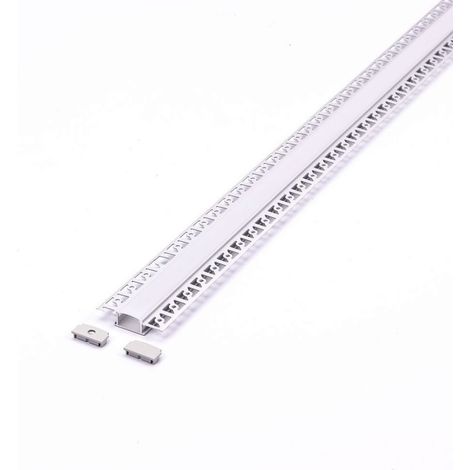 Perfil de aluminio plateado V-TAC para tira LED empotrada doble (máx.: 20,7 mm) satinado 2 m (1/5)