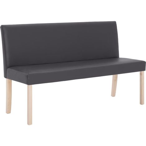 Banc 139,5cm Gris Similicuir Riza (1/5)