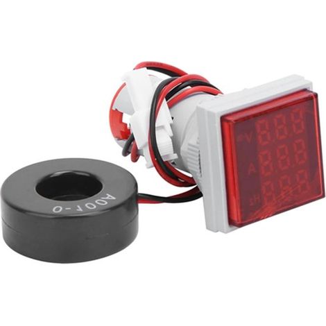 Misuratore digitale - Voltmetro e amperometro - Misurazioni elettriche - Multifunzionale - CA 60-500 V - Rosso (1/5)