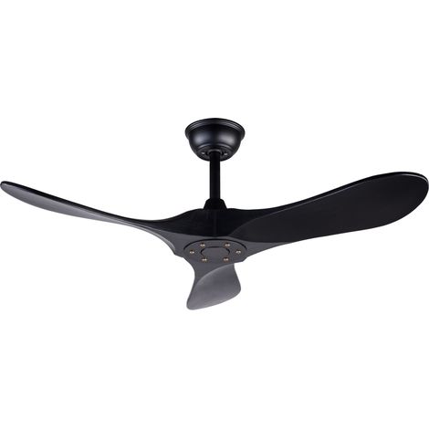 Ventilador de techo 106,6x106,6x26,4 cm de madera negra, 6 velocidades, para salón - MEUBLIV (1/5)