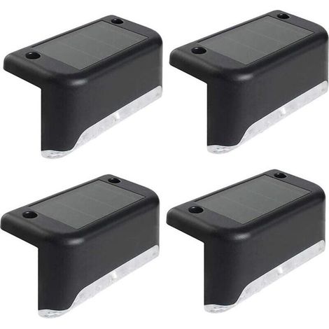 Set mit 4 Solar-LED-Leuchten für Terrasse, Garten, Einfahrt, Treppe, Zaun, IP65 wasserdicht