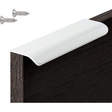 1 paquet (83,21,8 cm) de poignée de cuisine invisible blanche, poignée de meuble/salle de bain/armoire à coin arrondi (1/4)