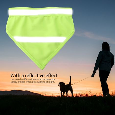 Écharpe/bavoir réfléchissant pour chien/chiot (Jaune fluorescent M) (1/5)