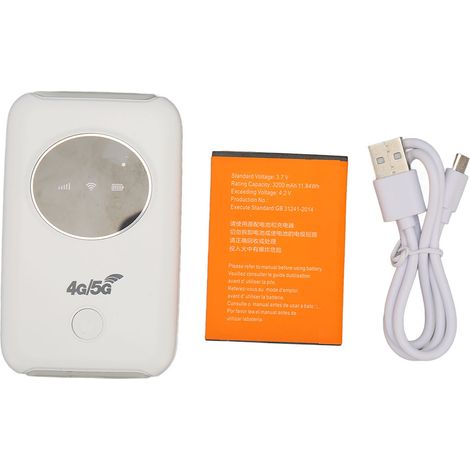 Tragbarer 4G-WLAN-Router mit 3200-mAh-Akku, Micro-SIM-Karte, Mini-LTE-Hotspot für Computer, Smartphone und Fernseher