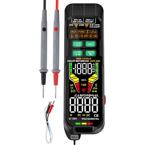 Multimètre numérique pro testeur courant alternatif continu tension true RMS capacité thermomètre multimètre électronique (1/4)