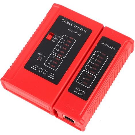 Network cable tester, WZ-468 RJ45 and RJ11 network cable tester, Ethernet LAN network test tool for verifying the continuity of network cable assembly (1/5)