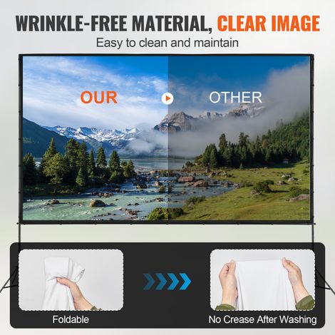 Écran de Projection sur Pied Portable 381 cm 16:9 HD Toile de (1/5)
