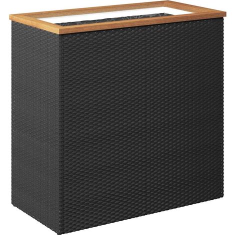 Maison Exclusive - Pflanzkübel Schwarz 80x40x80 cm Poly Rattan (1/5)