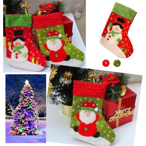 Santa chaussettes de noël sac cadeau décoration de Noël (1/4)