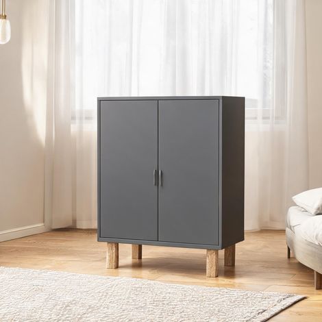 Armoire de rangement gris en MDF 80 x 35 x 70 cm (1/5)