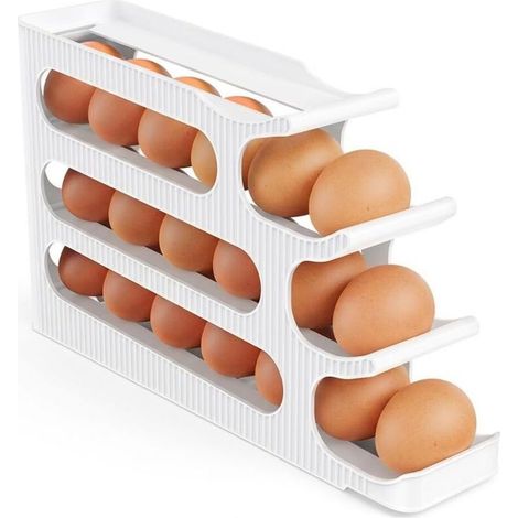 Distributeur Oeuf - 1 Pièce - Plastique - Roulage Automatique - Réfrigérateur Cuisine - 24 Œufs (1/5)