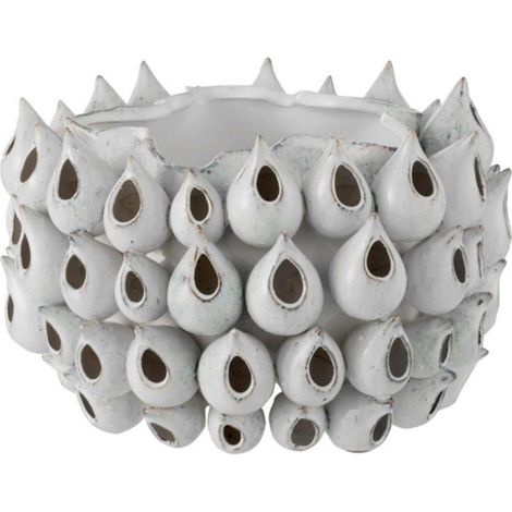 Cache-Pot en Poterie "Anémone" 36cm Bleu