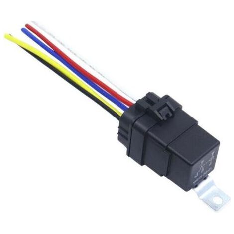 Relais étanche 30/40 A 12V CC avec Harnais, Relais Automobile SPDT 5 Broches, Fils de Cuivre étamés 14 AWG Robustes, pour Camion, Moto, Bateau (1/3)