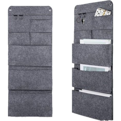 Étagère Murale - 4 Compartiments - 80 x 32 cm - Gris - Lot de 2 (1/4)