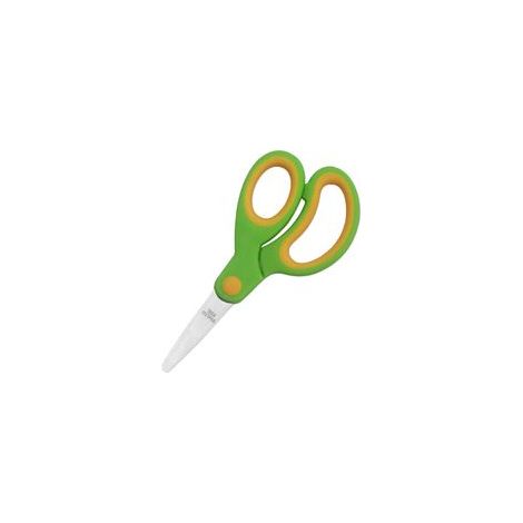 Ciseaux pour enfants avec poignée ergonomique, ciseaux d'apprentissage pratiques et sûrs, fournitures scolaires vertes (1/4)