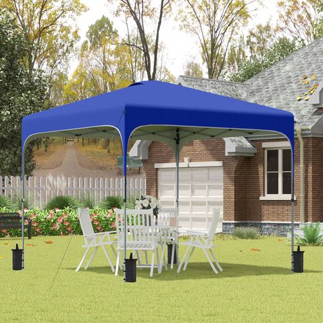 Abri de jardin 2.5x2.5x2.7 m avec hauteur ajustable Anti-UV Imperméable 4 sacs de sable et sac de transport Bleu