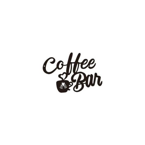 Schwarzes Metallschild für Cafés – Wanddekoration mit Kaffeetasse – 35 cm – Küchendekoration für Zuhause, Cafés und Geschäfte – Crezuo