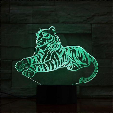Lampe de chevet LED Tigre 3D pour chambre d'enfant (1/3)