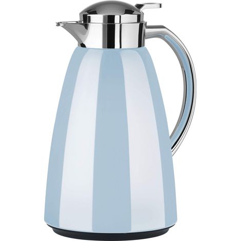 Emsa Campo F41304 - Caraffa termica da 1 l, chiusura a punta rapida, 100% ermetica, 12 ore, freddo, in acciaio inox di alta qualità, facile da pulire, colore: blu pastello (1/5)