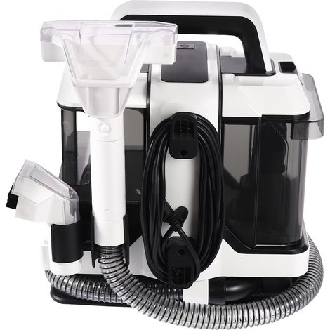 Pulitore portatile per tappeti Clean da 450 W, 30 x 21 x 34,5 cm, con 2 spazzole e 2 serbatoi. Macchina per la pulizia di divani, tappeti, tende, letti e cuscini.