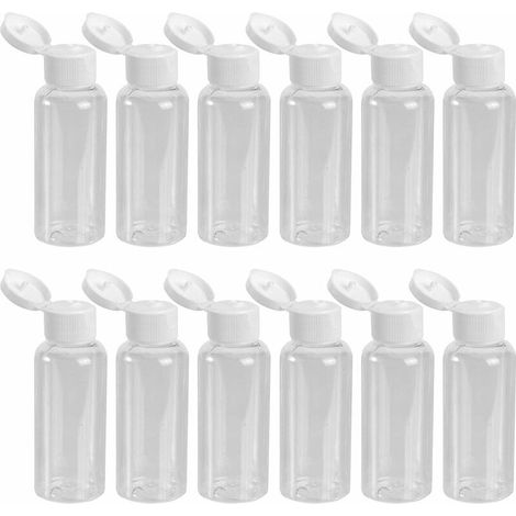 Packung mit 12 leeren 50-ml-Kunststoffflaschen mit Klappdeckel für Duschgelemulsion (1/5)