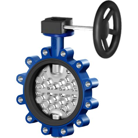 -Gesa Absp.Klappe GGG Scheibe 1.4581 Mansch.Viton PN16 DN350 m.Handgetr.Anfl.