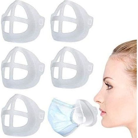 5-teilige 3D-Silikonmaskenhalterung zum Schutz vor Lippenstift Innenstütze für Nase und freie Atmung