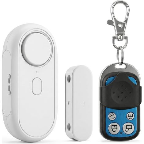 Alarme Porte Fenêtre avec Télécommande, Détecteur d'Ouverture et Capteur de Vibration 2 en 1, Alarme sans Fil 120 DB Réglable, Sensibilité Ajustable pour Maison Appartement Bureau (1/5)