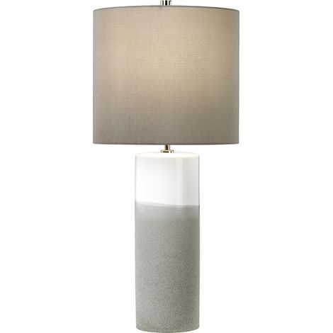 Lampada Da Scrivania Contemporanea Fulwell Porcellana Bianco Grigio 1 Luce E27 (1/2)