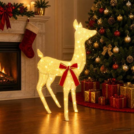 vidaXL Renne de Noël 3D LOVIISA 110 LED Blanc chaud 70 x 26 x 100 cm (1/5)