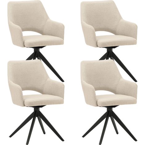 Set mit 4 drehbaren Esszimmerstühlen Sid aus beigem Stoff – mit (1/5)