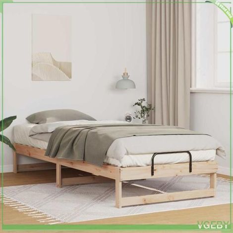 Cadre de lit - ABI - Marron - Pin massif - 80 x 220 cm (1/5)