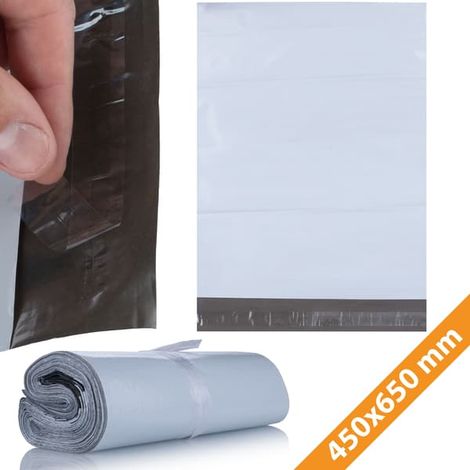 Ecleanfy - Foliopase 450 x 650 mm, lot de 100 – LDPE résistant à l'eau Fermeture auto-adhésive Pochette d'expédition blanche discrète (1/5)