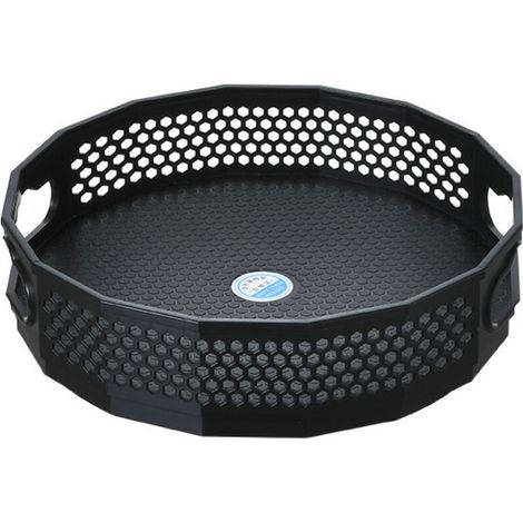 Étagère à épices rotative, étagère à épices rotative, rangement rotatif en plastique pour épices, bocaux, bouteilles d'huile, noir (1/4)