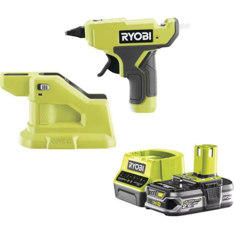 Pack RYOBI Pistolet à colle 18V One+ RGLM18-0 - 1 Batterie 2.5Ah - 1 Chargeur rapide RC18120-125 (1/5)