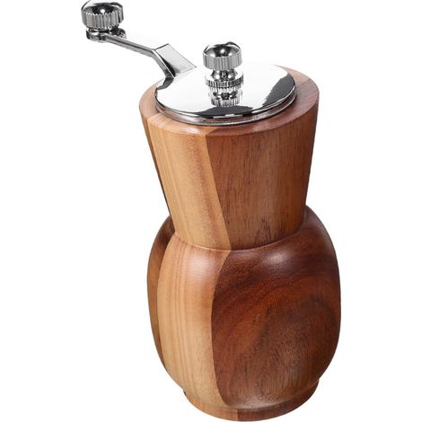 Moulin à poivre manuel, bois et inox, marron, à manivelle (1/5)