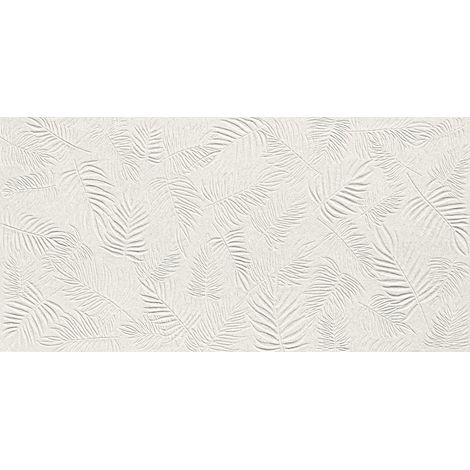 Carrelage effet Pierre 3D Blanc Foglia 80x40x0,85 cm Mat Volenza - Mur intérieur (vendu par carton de 1,28 m²) - RO'MA CARRELAGE